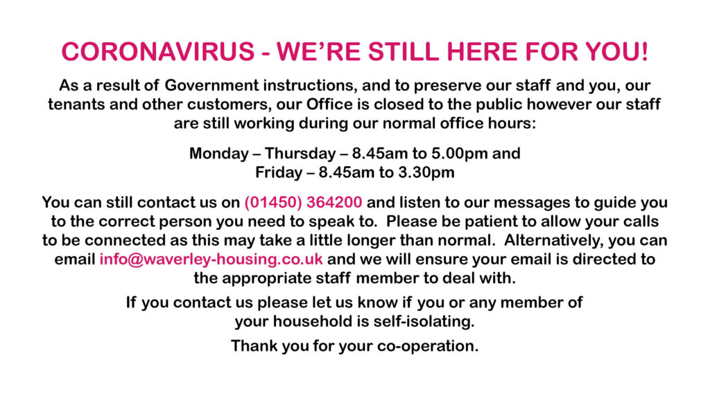 Coronavirus - We are still here for you!